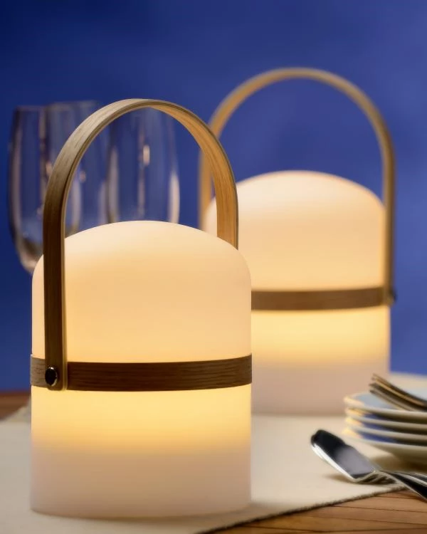 Lucide JOE - Lampe de table Extérieur - Ø 14,5 cm - LED Dim. - 1x3W 3200K - IP44 - 3 StepDim - Blanc - ambiance 1
